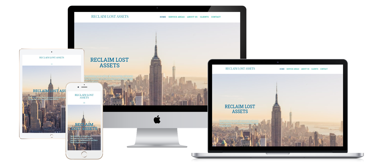 Reclaim Lost Assets wordpress website design by NextStepDev.