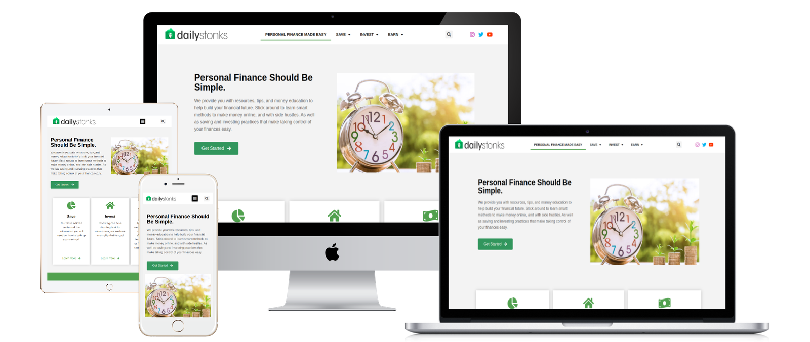 Daily Stonks Wix website design by NextStepDev.