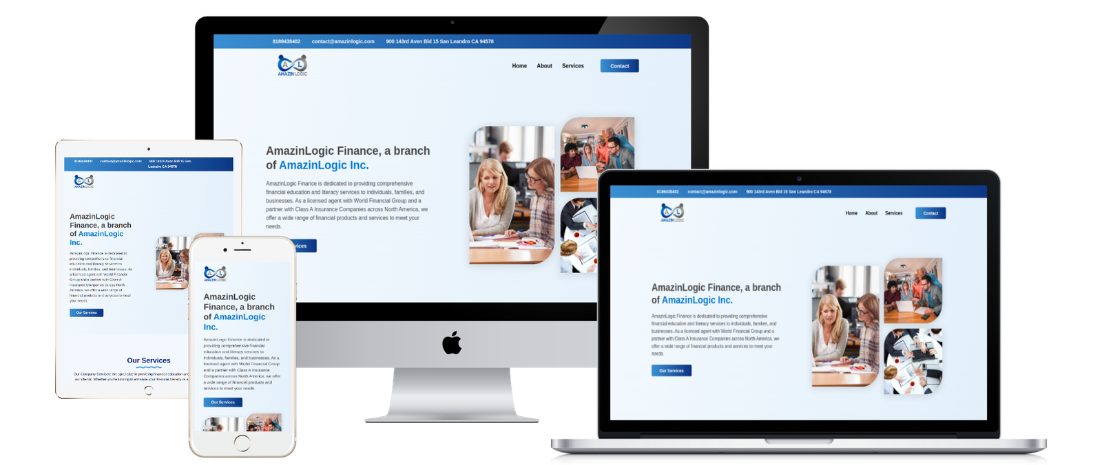 Amazinlogic Finance WordPress website design by NextStepDev.