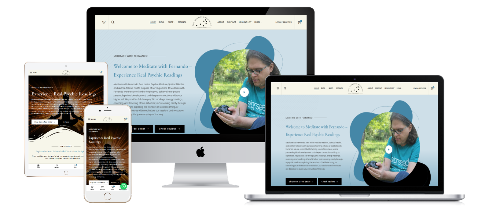 Meditate with Fernando WordPress website design by NextStepDev